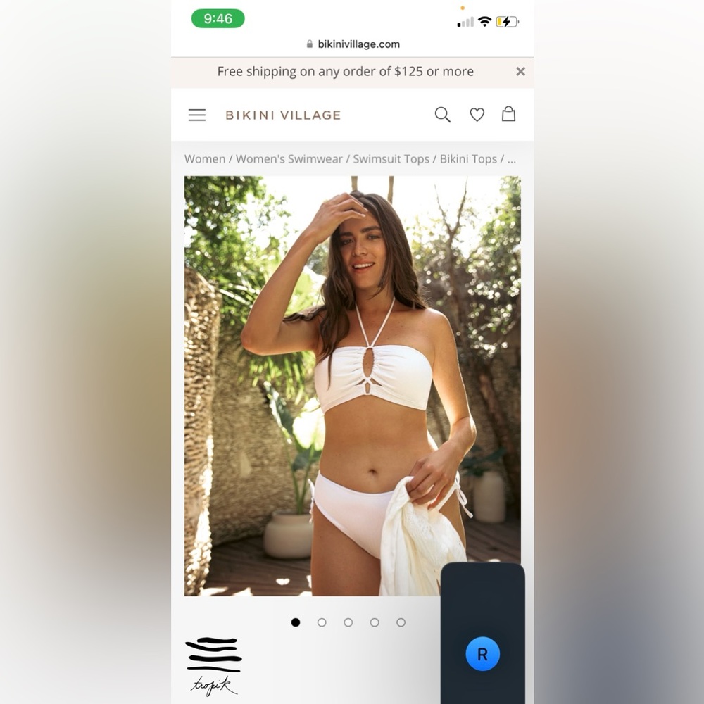 Tropik white bikini top! New with tags - Picture 2 of 4